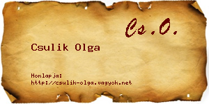 Csulik Olga névjegykártya